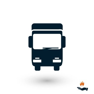 Kamyon işareti simgesi, düz tasarım en iyi vektör simgesi