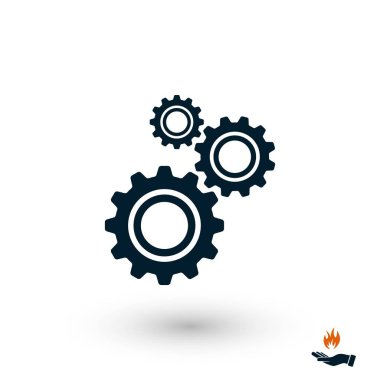 dişli simge vektör, düz tasarım en iyi vektör simgesi