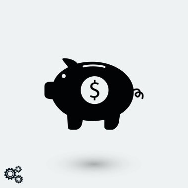 Kumbara vektör simgesi, düz tasarım en iyi vektör simgesi