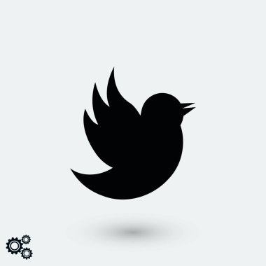 Doodle kuş simgesi, düz tasarım en iyi vektör simgesi