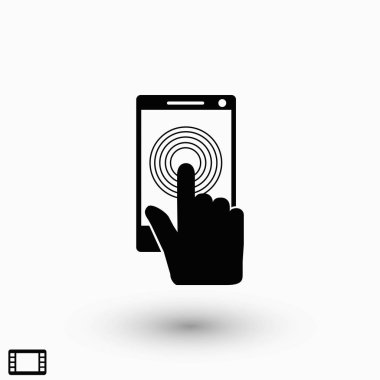 Smartphone simge vektör, düz tasarım en iyi vektör simgesi