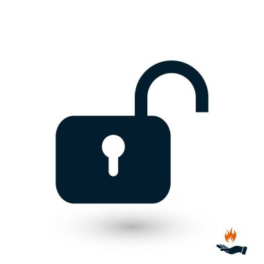 Asma kilit simgesi vektör, düz tasarım en iyi vektör simgesi