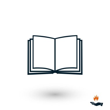 Beyaz bockground, düz tasarım en iyi vektör simgesi izole kitap simgesi