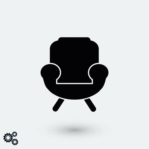 Icône Fauteuil Design Plat Meilleure Icône Vectorielle — Image vectorielle