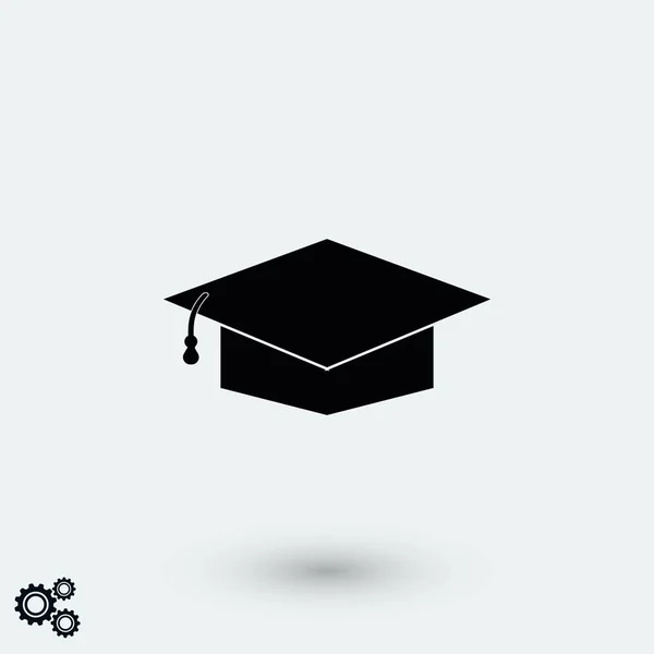 Graduación Tapa Bleck Icono Diseño Plano Mejor Vector Icono — Archivo Imágenes Vectoriales