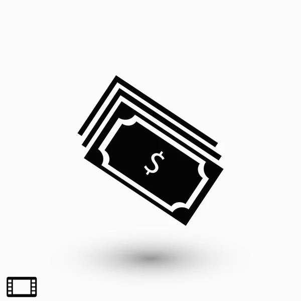 Money Icon Vector Design Piatto Migliore Icona Vettoriale — Vettoriale Stock