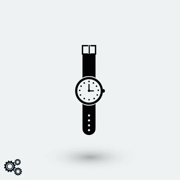 Icono Reloj Pulsera Vector Diseño Plano Mejor Icono Vector — Vector de stock