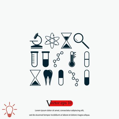 Bilim simge vektör, düz tasarım en iyi vektör simgesi