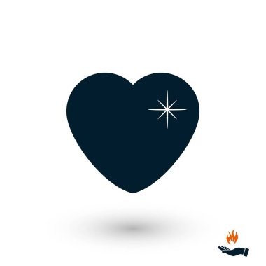 kalp yıldız simgesi, düz tasarım en iyi vektör simgesi