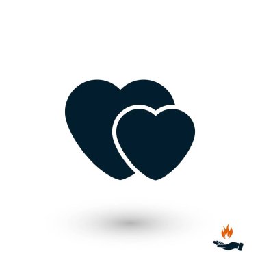 kalp vektör simgesi, düz tasarım en iyi vektör simgesi