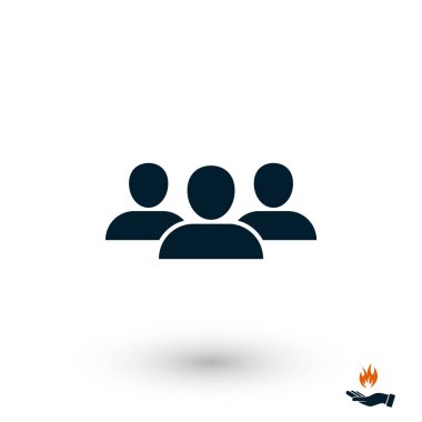 Grup simge vektör, düz tasarım en iyi vektör simgesi