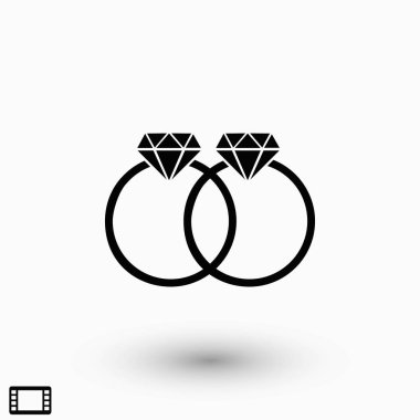 Yüzük vektör simgesi, düz tasarım en iyi vektör simgesi