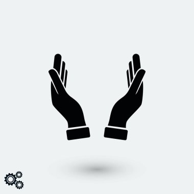 eller simge vektör, düz tasarım en iyi vektör simgesi