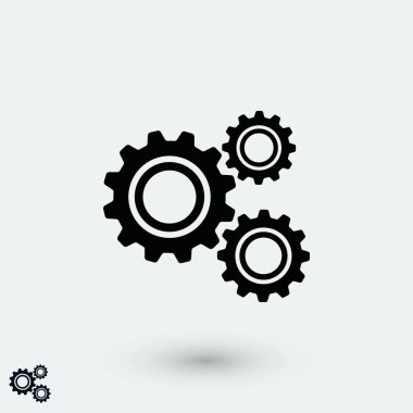 dişli simge vektör, düz tasarım en iyi vektör simgesi