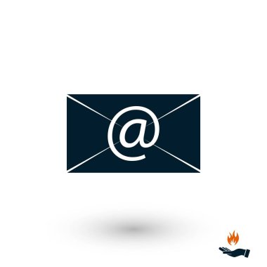 Posta simge vektör, düz tasarım en iyi vektör simgesi