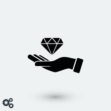 El ve yakın simge, düz tasarım en iyi vektör simgesi