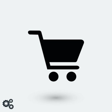 Alışveriş Arabası Simgesi, düz tasarım en iyi vektör simgesi