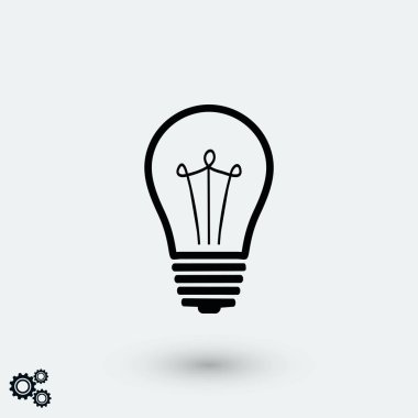 Ampul simgesi, düz tasarım en iyi vektör simgesi