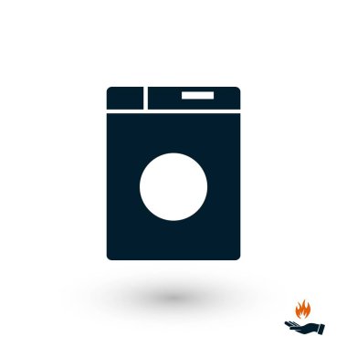 çamaşır makinesi simgesini, düz tasarım en iyi vektör simgesi