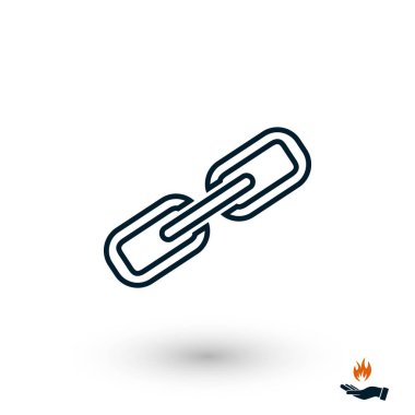 Zincir bağlantı simgesi, düz tasarım en iyi vektör simgesi