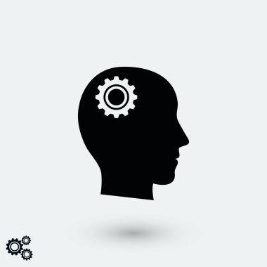 Ekibimizi vites kafa simgesi, düz tasarım en iyi vektör simgesi