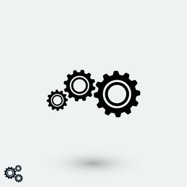 dişli simge vektör, düz tasarım en iyi vektör simgesi