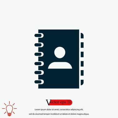 defter vektör simgesi, düz tasarım en iyi vektör simgesi