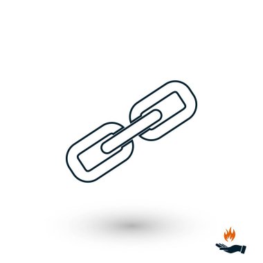 Zincir bağlantı simge vektör, düz tasarım en iyi vektör simgesi