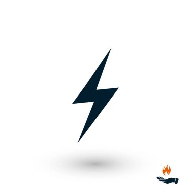 Yıldırım simgesi vektörü, düz tasarım en iyi vektör simgesi