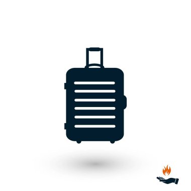 seyahat çantası simgesini, düz tasarım en iyi vektör simgesi