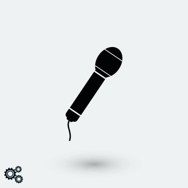 Mikrofon vektör simgesi, düz tasarım en iyi vektör simgesi