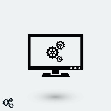 dizüstü bilgisayar simgesini, düz tasarım en iyi vektör simge ayarlama