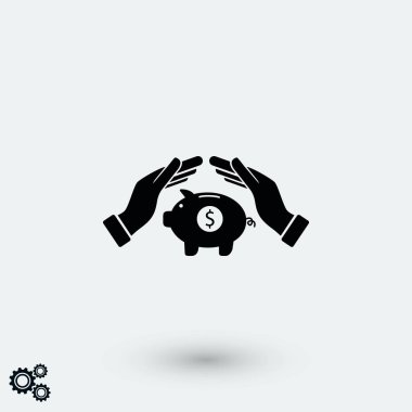 Kaydetme, kumbara, düz tasarım en iyi vektör simge vektör simgesi