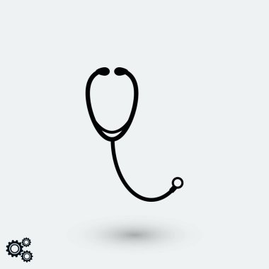 Stetoskop simge vektör, düz tasarım en iyi vektör simgesi