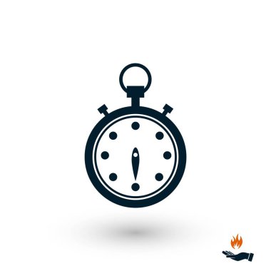 Kronometre simge vektör, düz tasarım en iyi vektör simgesi