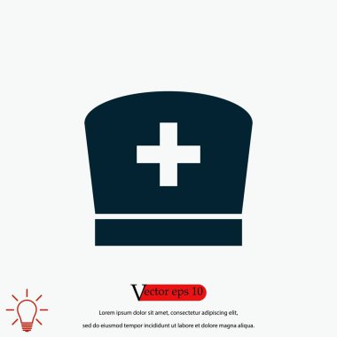 Hemşire simgesi, düz tasarım en iyi vektör simgesi düz