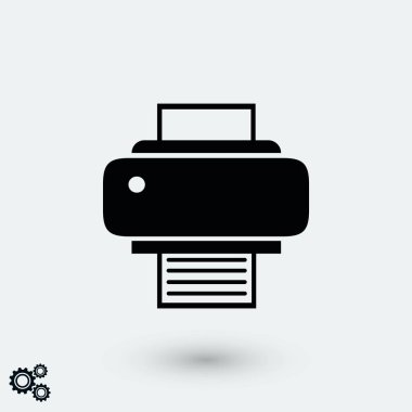 Yazıcı simgesi vektör, düz tasarım en iyi vektör simgesi