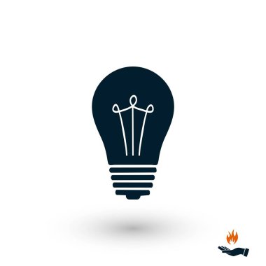 Ampul simgesi, düz tasarım en iyi vektör simgesi