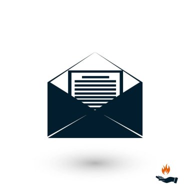 Posta işareti simgesi, düz tasarım en iyi vektör simgesi