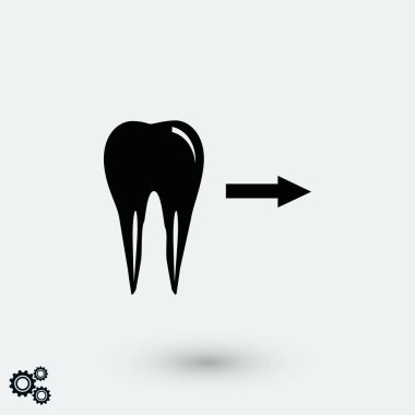 Diş yönü gösterir. simge. vektör, düz tasarım en iyi vektör simgesi