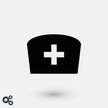 Hemşire simgesi, düz tasarım en iyi vektör simgesi düz