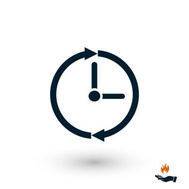 Saat simge vektör, düz tasarım en iyi vektör simgesi