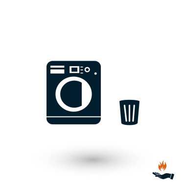 Çamaşırhane simgeler vektör, düz tasarım en iyi vektör simgesi