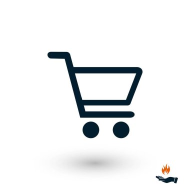 Alışveriş Arabası Simgesi, düz tasarım en iyi vektör simgesi