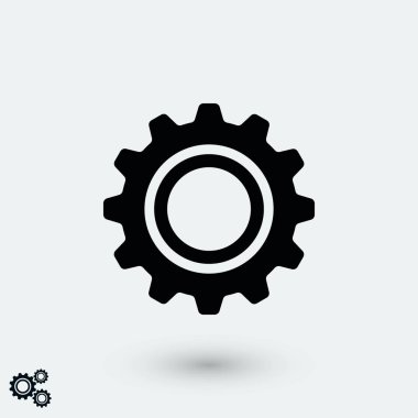 dişli simge vektör, düz tasarım en iyi vektör simgesi