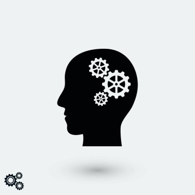 Ekibimizi vites kafa simgesi, düz tasarım en iyi vektör simgesi