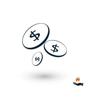 Düz para vektör simgesi, düz tasarım en iyi vektör simgesi