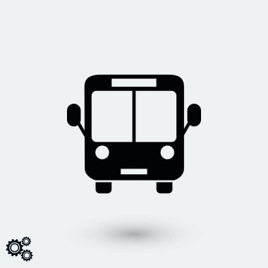 Otobüs simge vektör, düz tasarım en iyi vektör simgesi