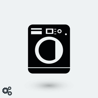çamaşır makinesi simgesini, düz tasarım en iyi vektör simgesi