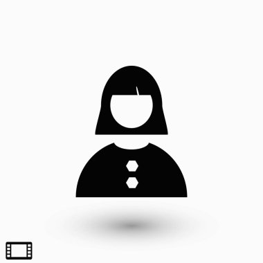 kadın simge vektör, düz tasarım en iyi vektör simgesi